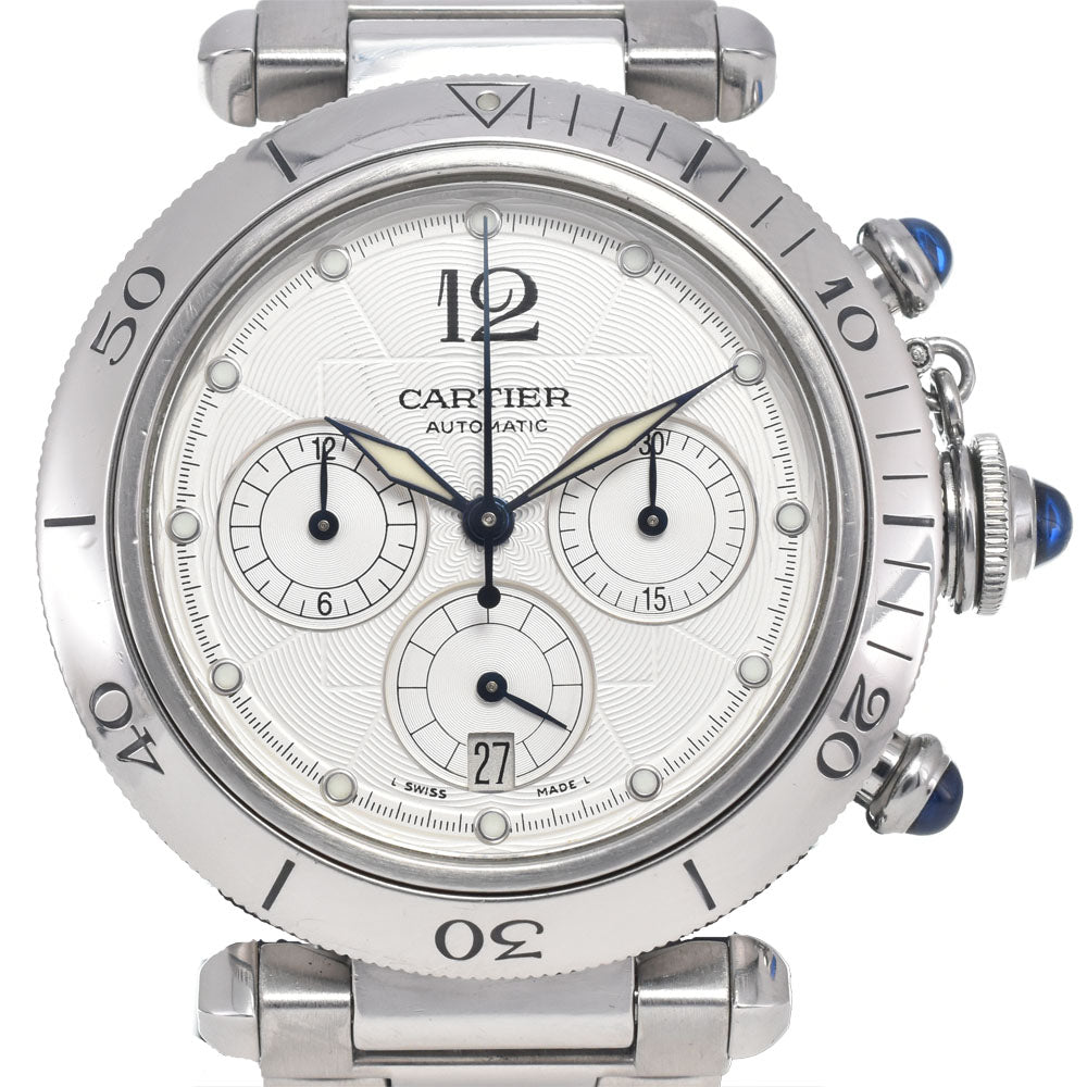 CARTIER Pasha W31030H3 Chronograph Silver Dial Automatic Men's
 Watch H#146472