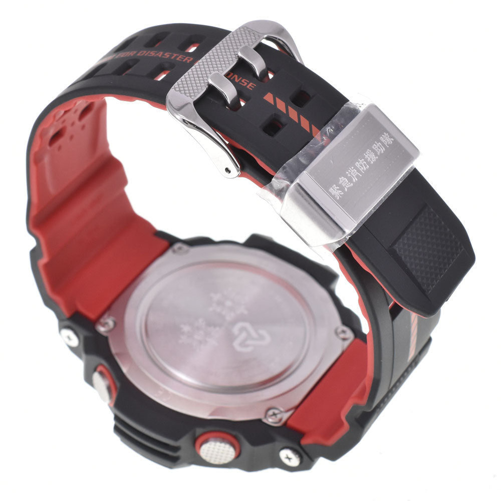 with paper CASIO G-SHOCK Rangeman GW-9400NFST-1AJR Emergency Fire Rescue Team Collaboration Model Black / red Dial Radio Sync Solar Men's
 Watch A#146479