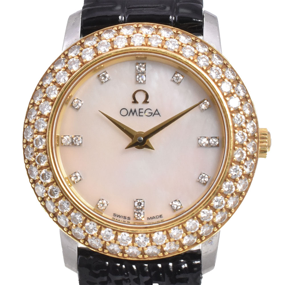 OMEGA Prestige 695.1260 diamond White shell Dial Quartz Ladies
 Watch R#146482