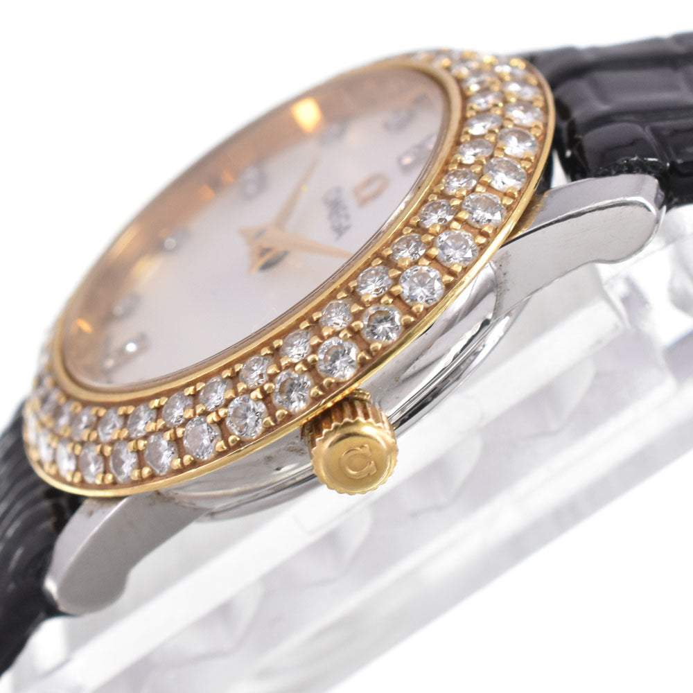 OMEGA Prestige 695.1260 diamond White shell Dial Quartz Ladies
 Watch R#146482