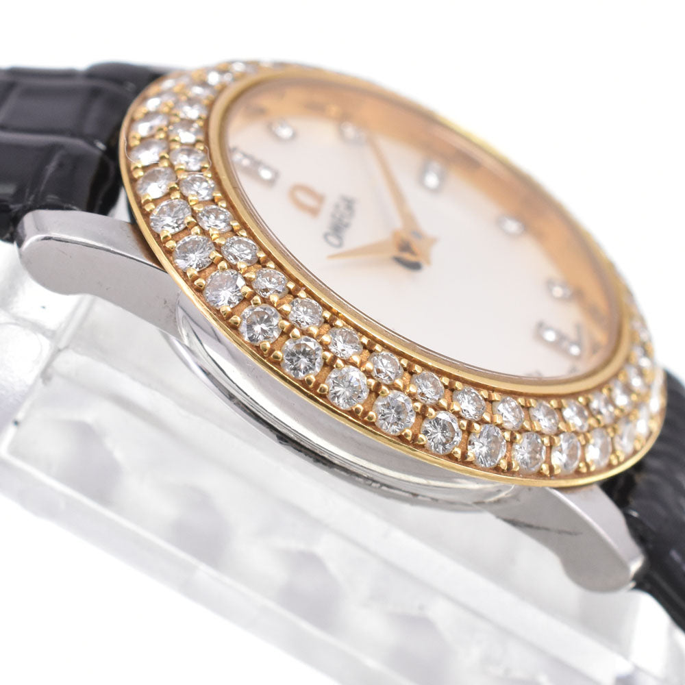 OMEGA Prestige 695.1260 diamond White shell Dial Quartz Ladies
 Watch R#146482