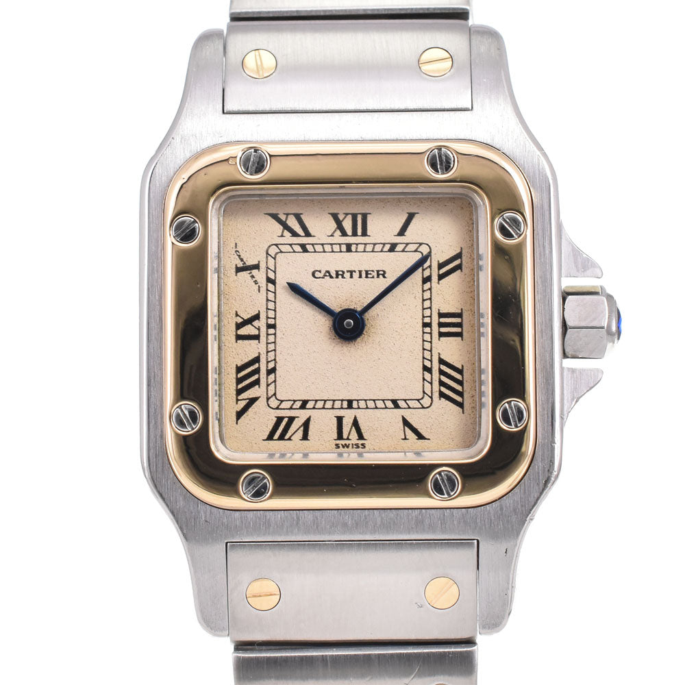 CARTIER Santos Galve SM W20012C4 Stainless Steel/K18YG Ivory Dial Quartz Ladies
 Watch E#146496