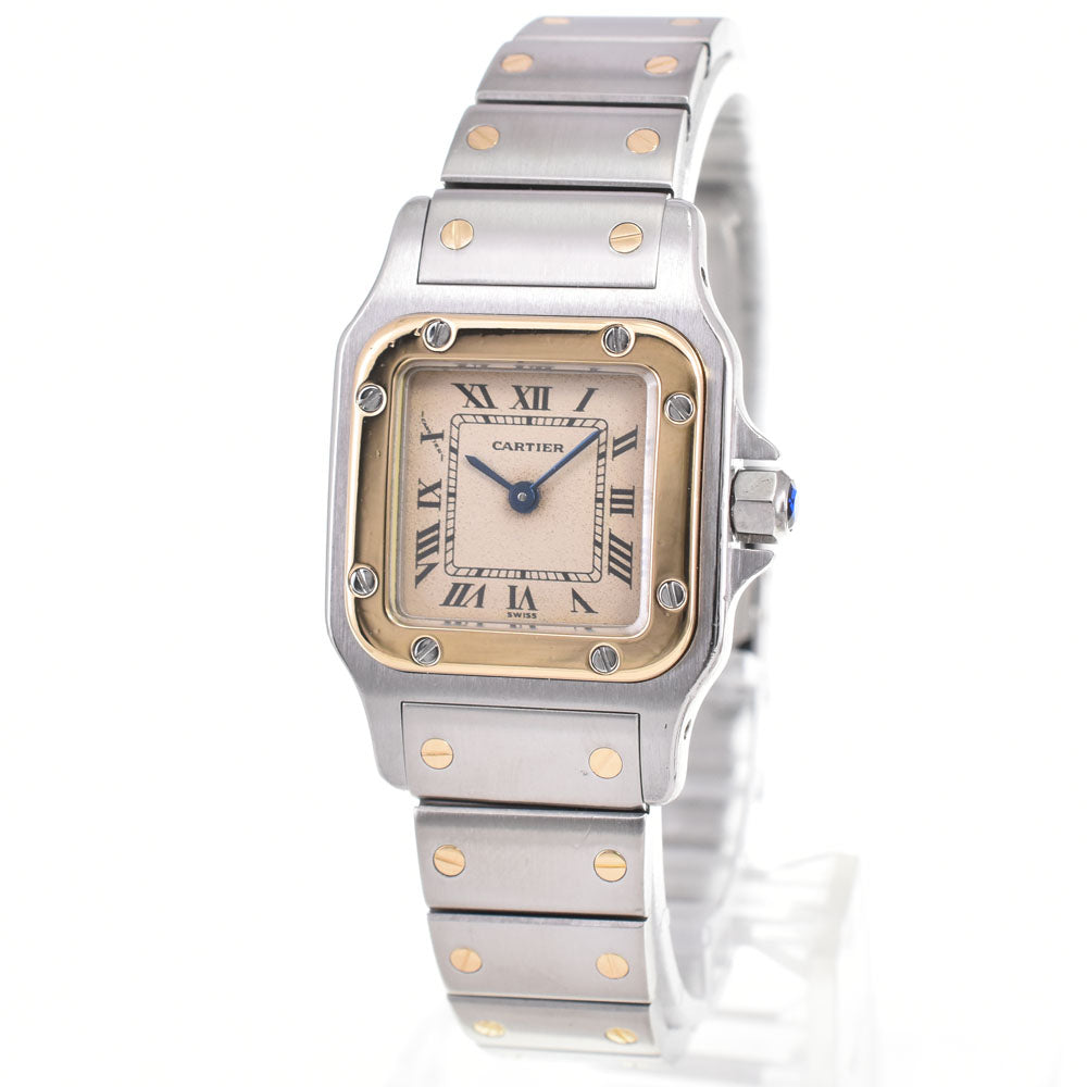 CARTIER Santos Galve SM W20012C4 Stainless Steel/K18YG Ivory Dial Quartz Ladies
 Watch E#146496