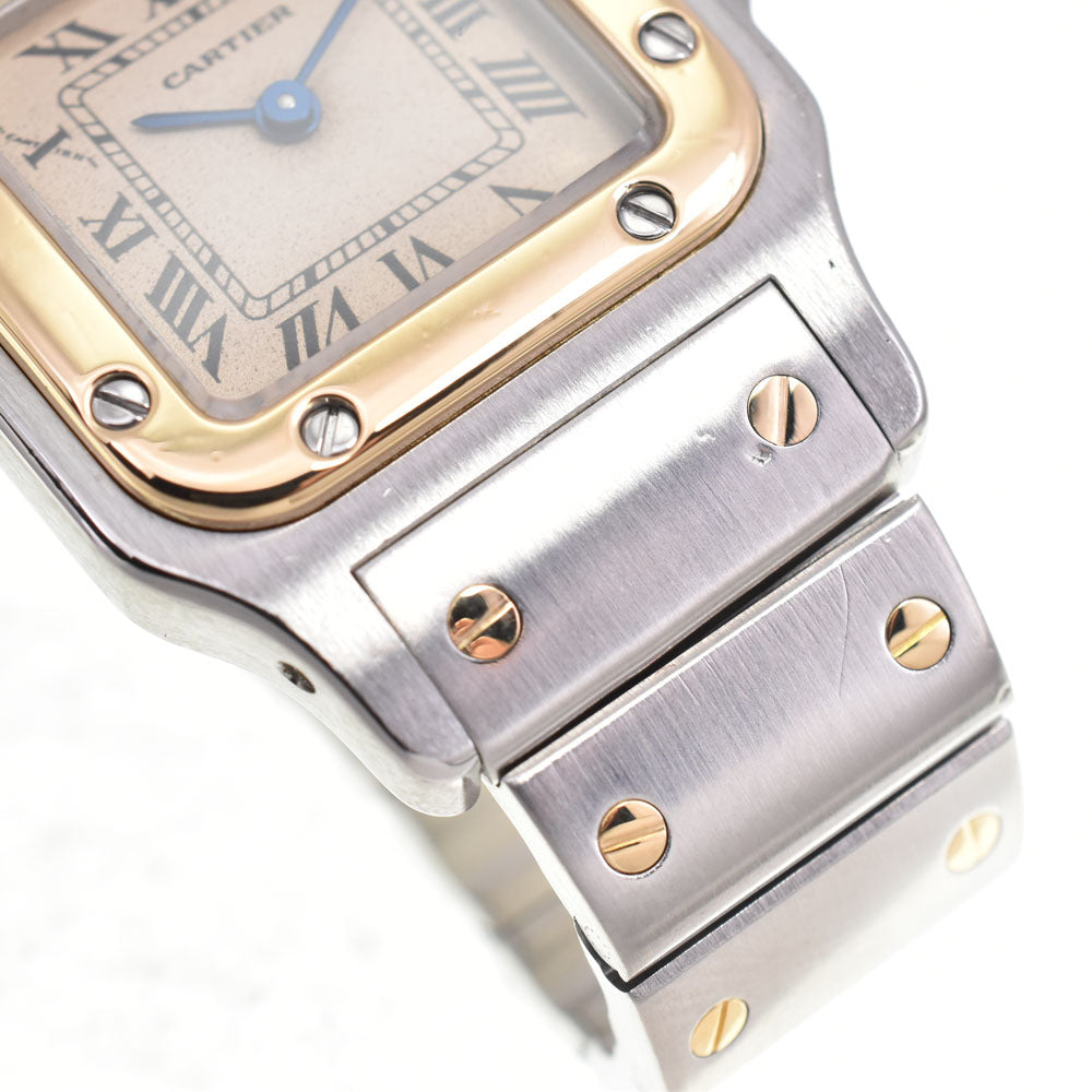 CARTIER Santos Galve SM W20012C4 Stainless Steel/K18YG Ivory Dial Quartz Ladies
 Watch E#146496