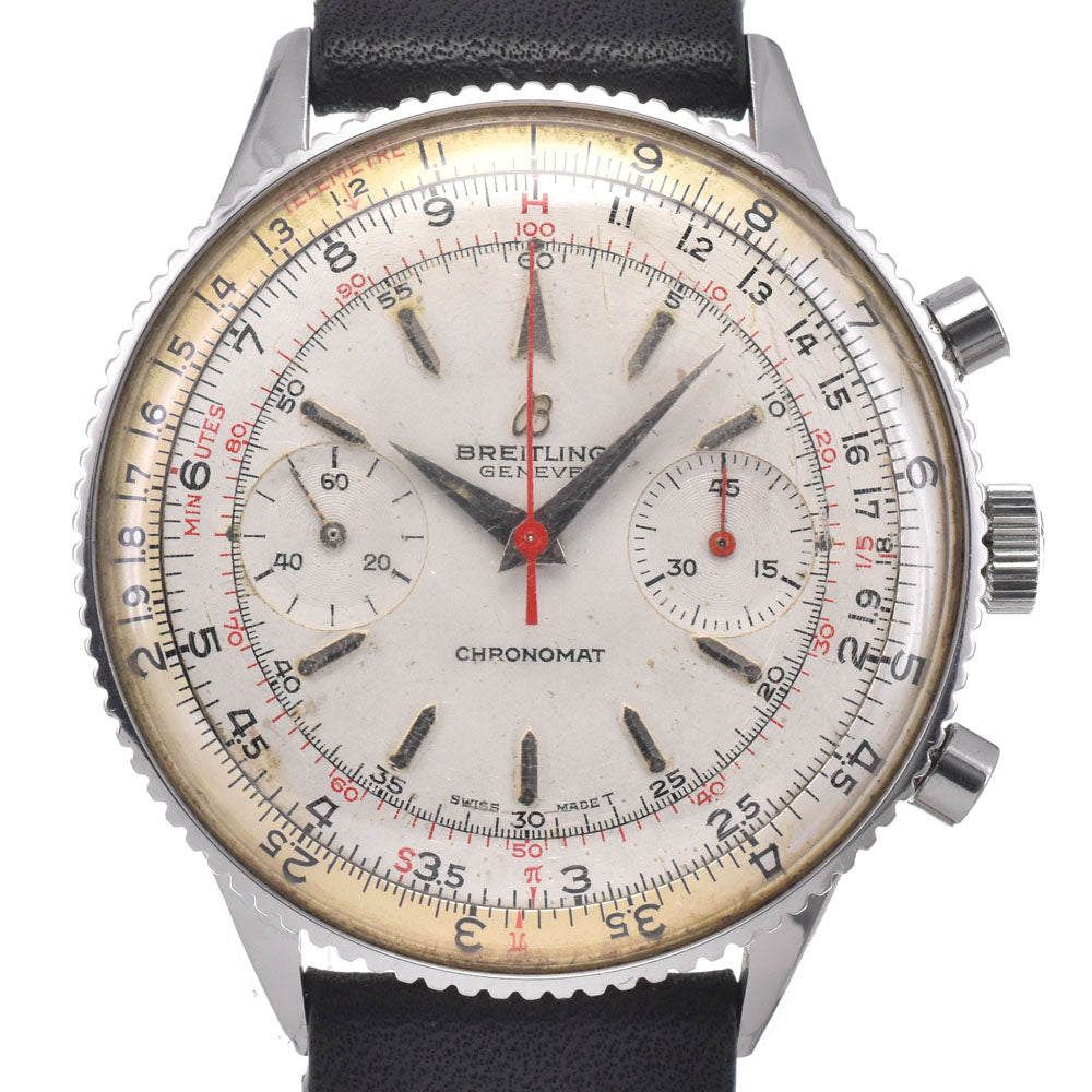 BREITLING Chronomat Ref.808 vintage Chronograph Silver Dial Hand Winding Men's
 Watch C#146498