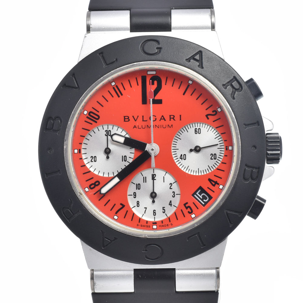 with paper BVLGARI aluminum AC38TA Limited item Red Dial Automatic Men's
 Watch I#146502