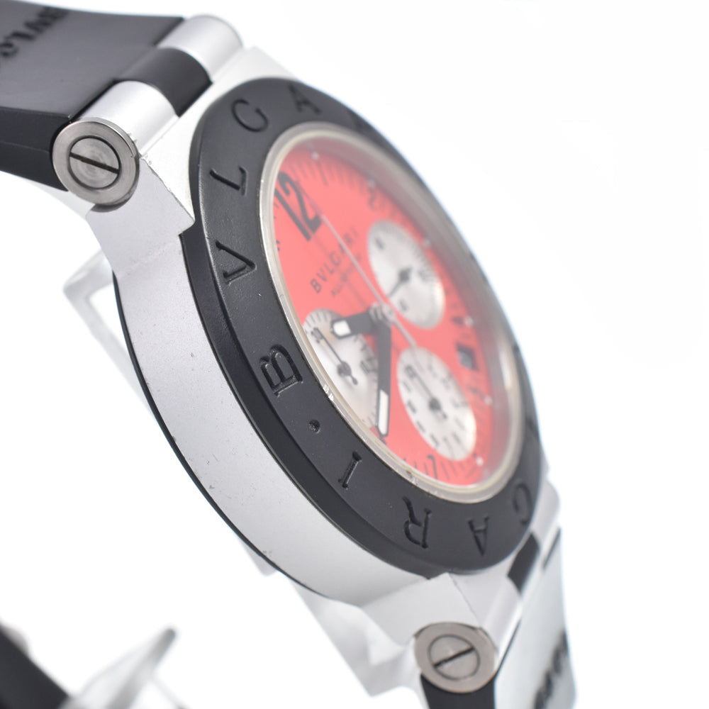 with paper BVLGARI aluminum AC38TA Limited item Red Dial Automatic Men's
 Watch I#146502