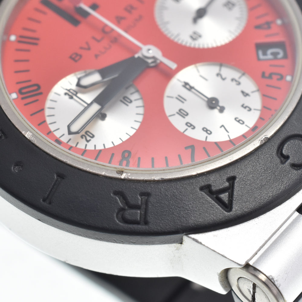 with paper BVLGARI aluminum AC38TA Limited item Red Dial Automatic Men's
 Watch I#146502