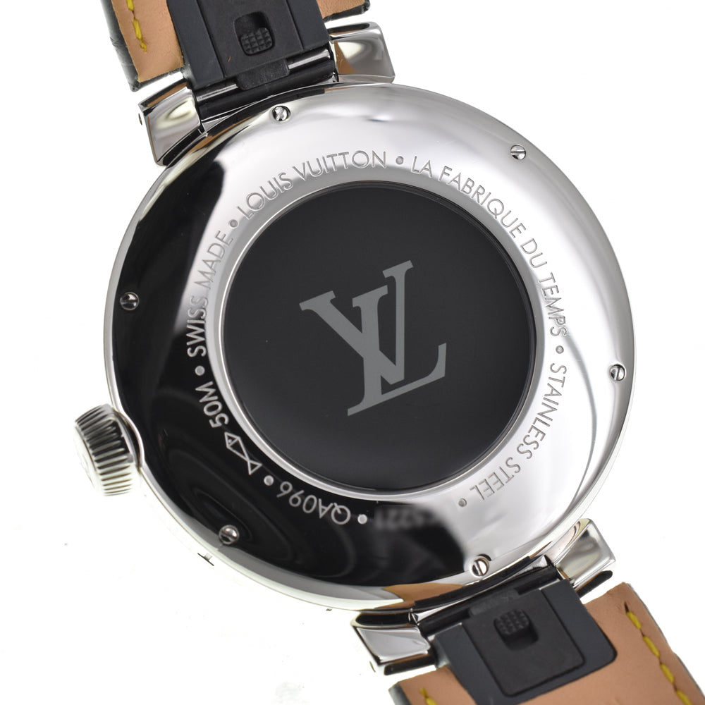 with paper LOUIS VUITTON Tambour Moon Dual Time QA096 GMT Silver Dial Quartz Men's
 Watch Q#146515