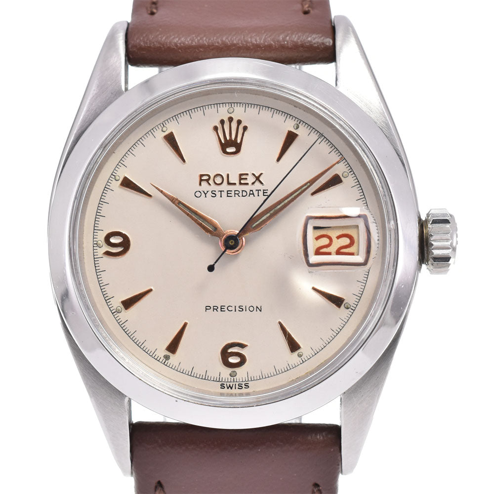 ROLEX Oyster Date Precision 6494 vintage Cal.1210 Silver Dial Hand Winding Men's
 Watch A#146523