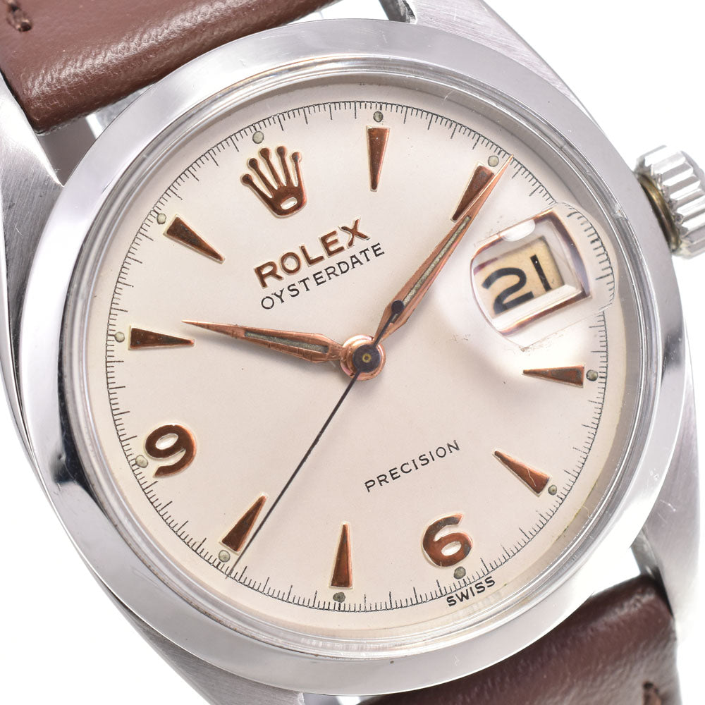 ROLEX Oyster Date Precision 6494 vintage Cal.1210 Silver Dial Hand Winding Men's
 Watch A#146523