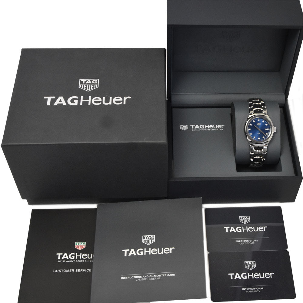 with paper TAG HEUER Link WBC1318.BA0600 12P diamond blue Dial Quartz Ladies
 Watch A#146532