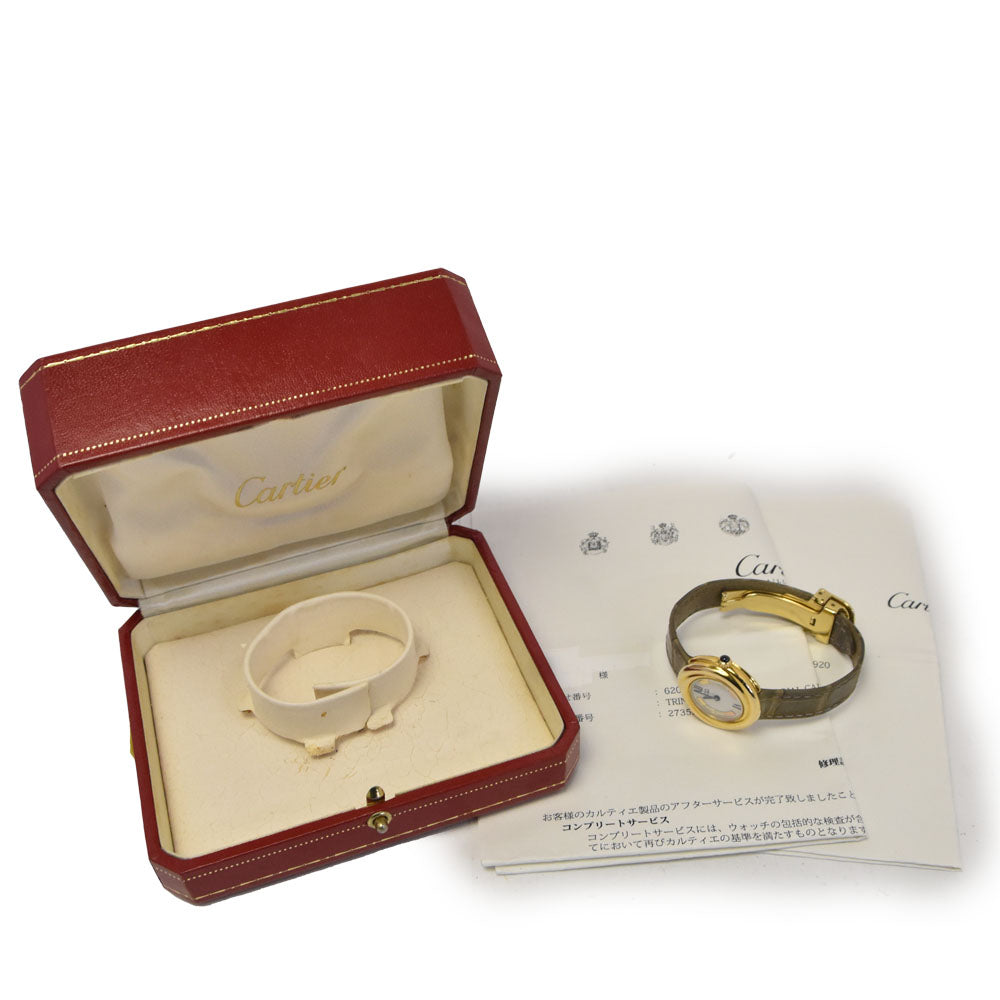 CARTIER Must Trinity Vermeil w1010744 white Dial Quartz Ladies
 Watch Q#146552