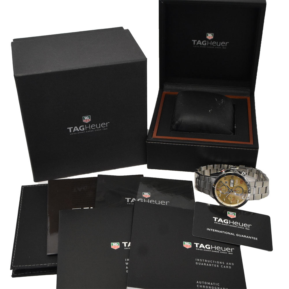 with paper TAG HEUER Carrera Baja California 1000 CV2A1H Japan 400 Limited gold Dial Automatic Men's
 Watch B#146557