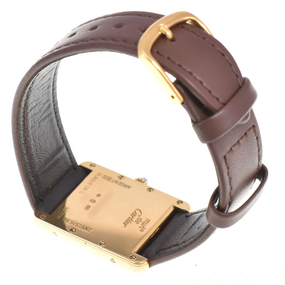 CARTIER Must tank W1013754 SV925 (Gold Plated) / Leather Silver Dial Quartz Men's
 Watch Q#146578