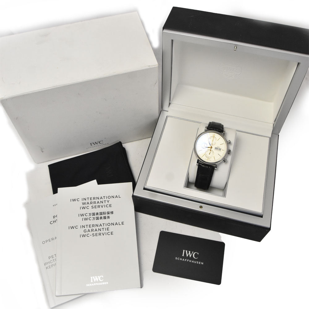 with paper IWC SCHAFFHAUSEN Portofino IW391031 Chronograph Silver Dial Automatic Men's
 Watch R#146581