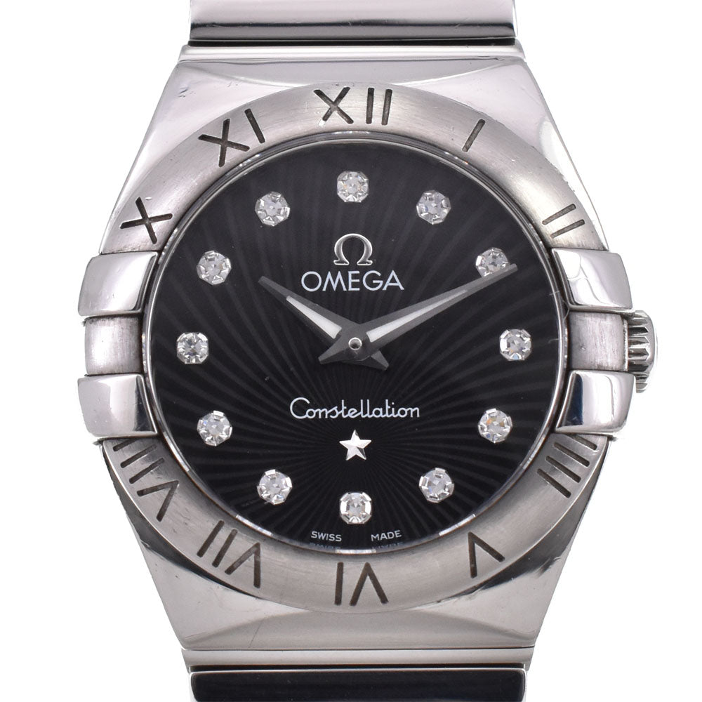 OMEGA Constellation polish 123.10.24.60.51.002 12P diamond black Dial Quartz Ladies
 Watch A#146611