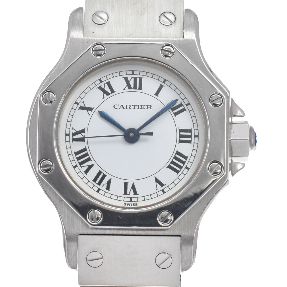 with paper CARTIER Santos Octagon SM white Dial Automatic Ladies
 Watch D#146648