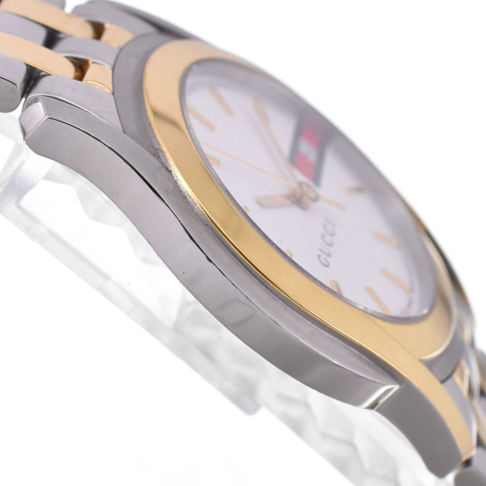 GUCCI 5500M Stainless Steel / Gold Plated Date white Dial Quartz Men's
 Watch □#146650