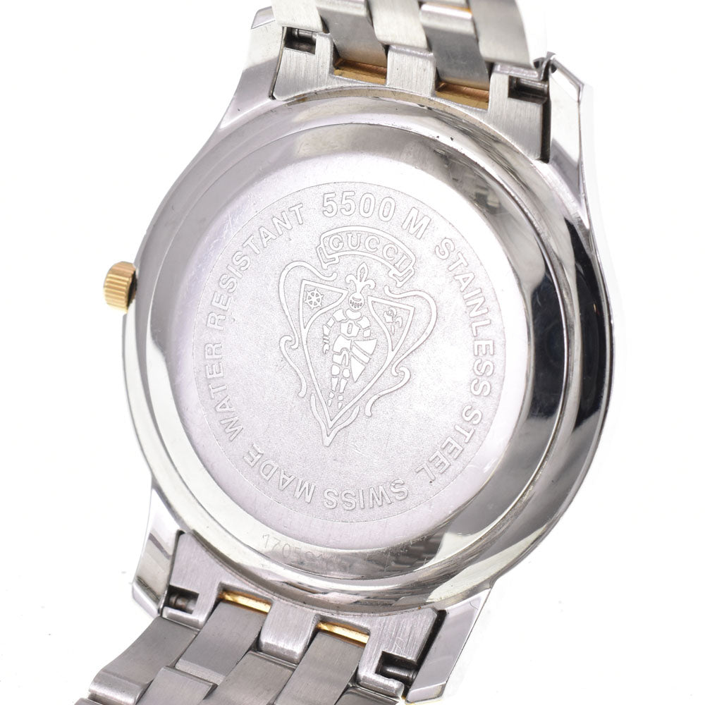 GUCCI 5500M Stainless Steel / Gold Plated Date white Dial Quartz Men's
 Watch C#146650