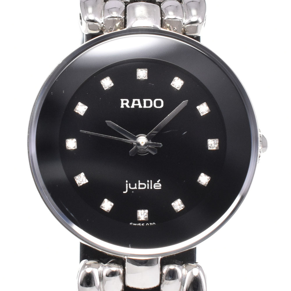 RADO Jubilee 318.3744.4 12P diamond black Dial Quartz Ladies
 Watch H#146653