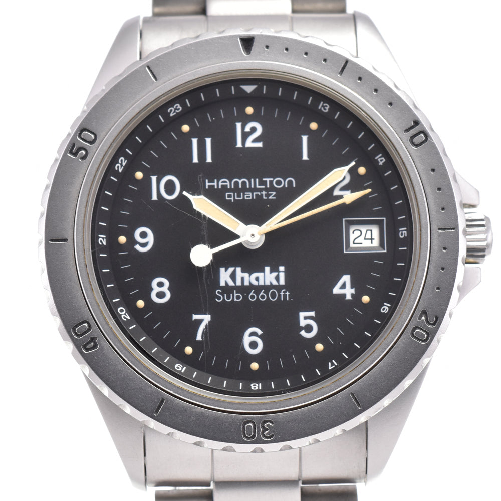 with paper HAMILTON khaki 9745B Date black Dial Quartz Men's
 Watch E#146658