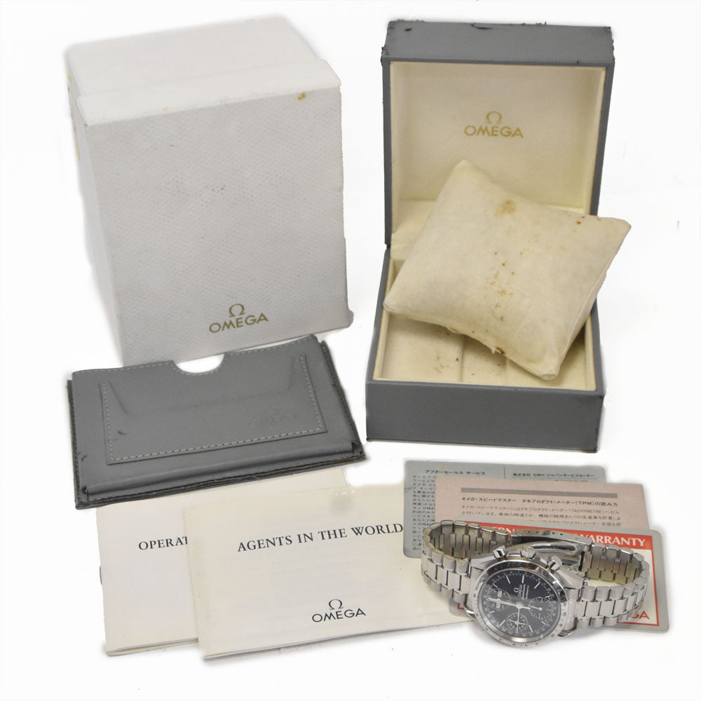 with paper OMEGA Speedmaster 3521.80 Chronograph Triple calendar blue Dial Automatic Men's
 Watch G#146664