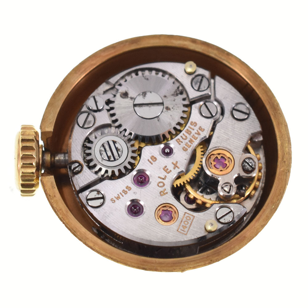 ROLEX chameleon 2021/8789 vintage K18YG / Leather Cal.1400 Silver Dial Hand Winding Ladies
 Watch H#146670