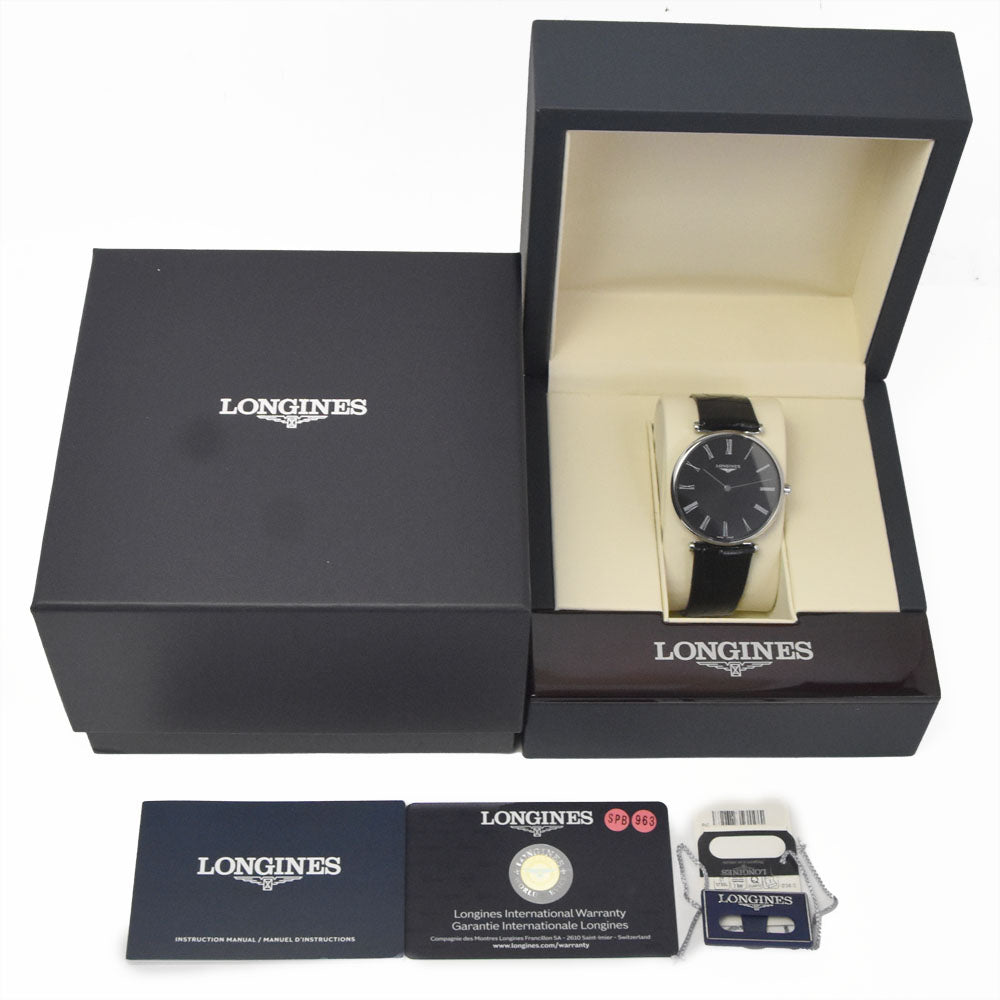with paper LONGINES La Grande Classique de Longines L4.866.4.51.2 black Dial Quartz Men's
 Watch C#146992