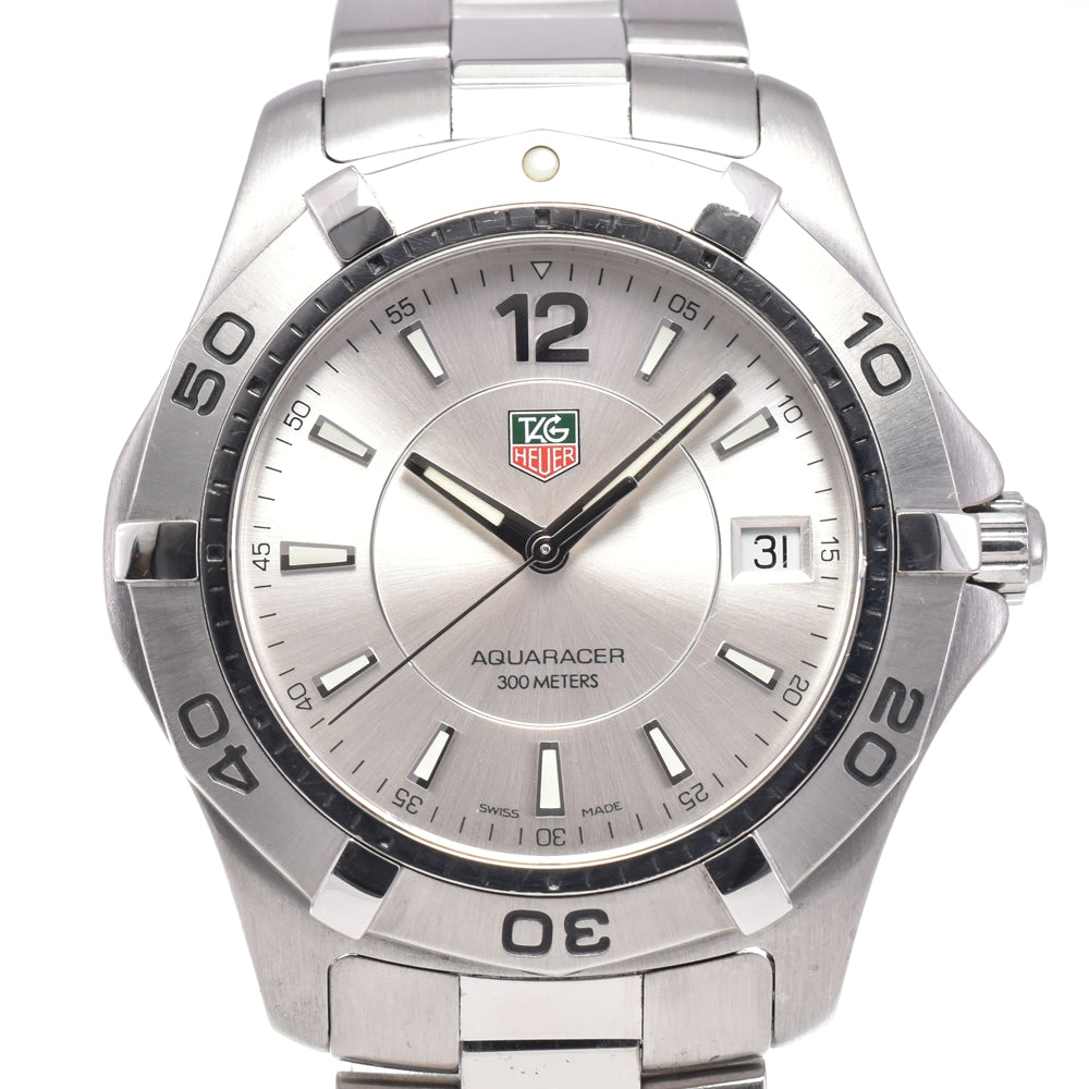 TAG HEUER Aqua Racer 300m WAF1112 Date Silver Dial Quartz Men's
 Watch G#146696