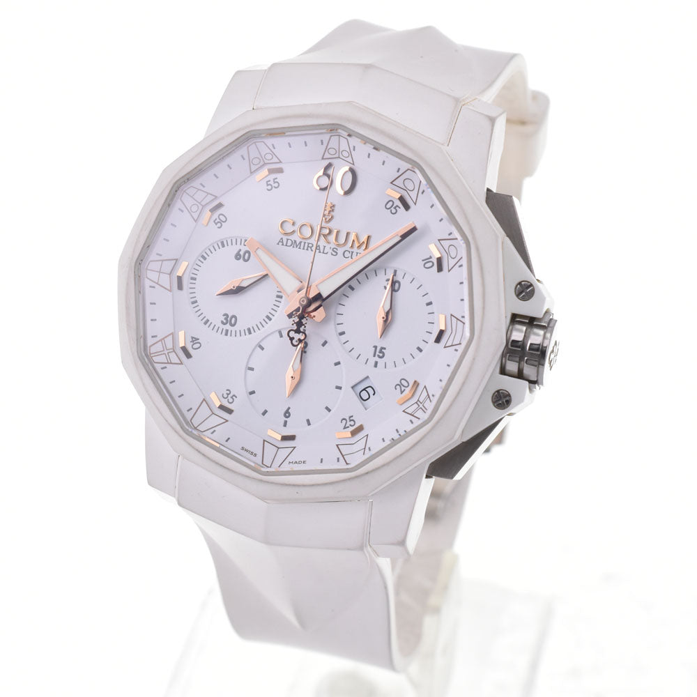 with paper CORUM Admiral's Cup Challenger 44 753.802.02/F379 AA21 white Dial Automatic Men's
 Watch A#146700