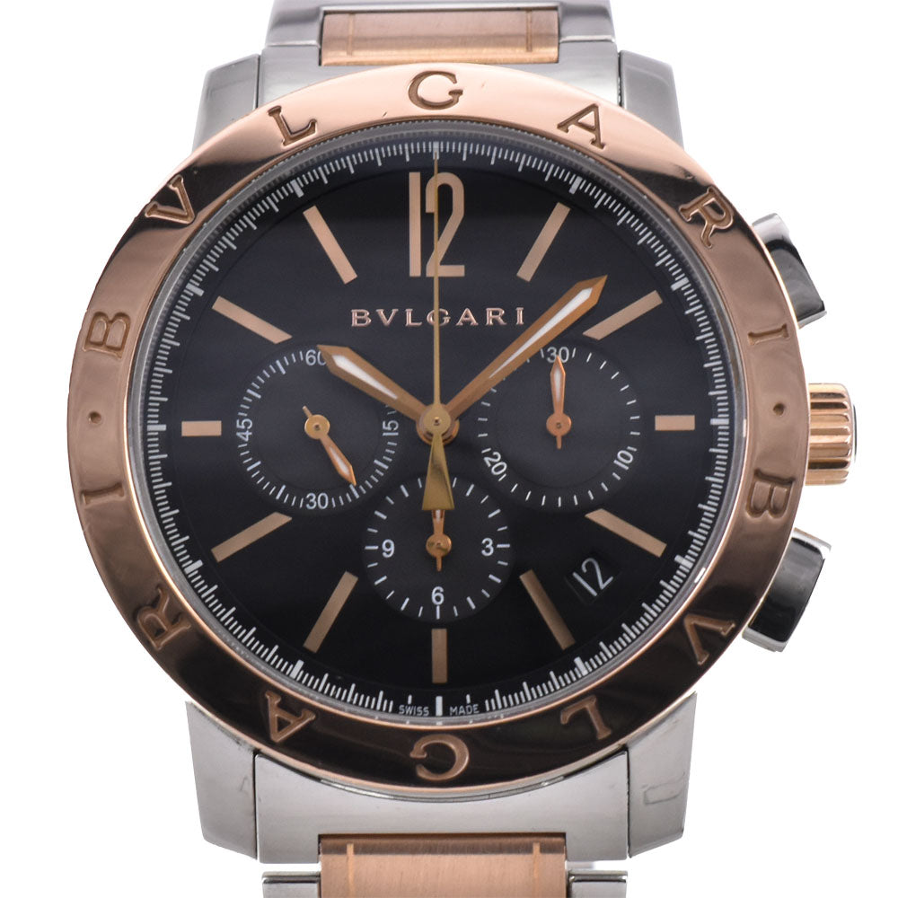 BVLGARI Bvlgari Bvlgari BB41SPGCH Stainless Steel/K18PG black Dial Automatic Men's
 Watch C#146732