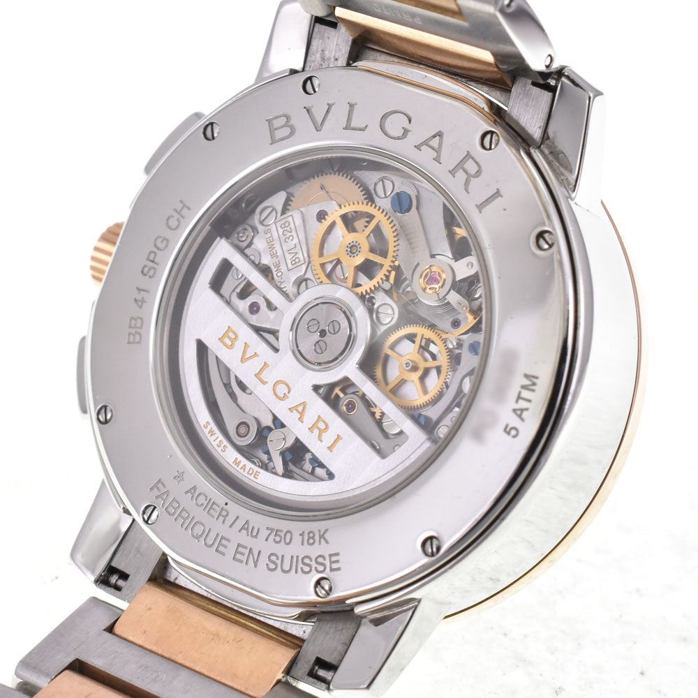 BVLGARI Bvlgari Bvlgari BB41SPGCH Stainless Steel/K18PG black Dial Automatic Men's
 Watch C#146732