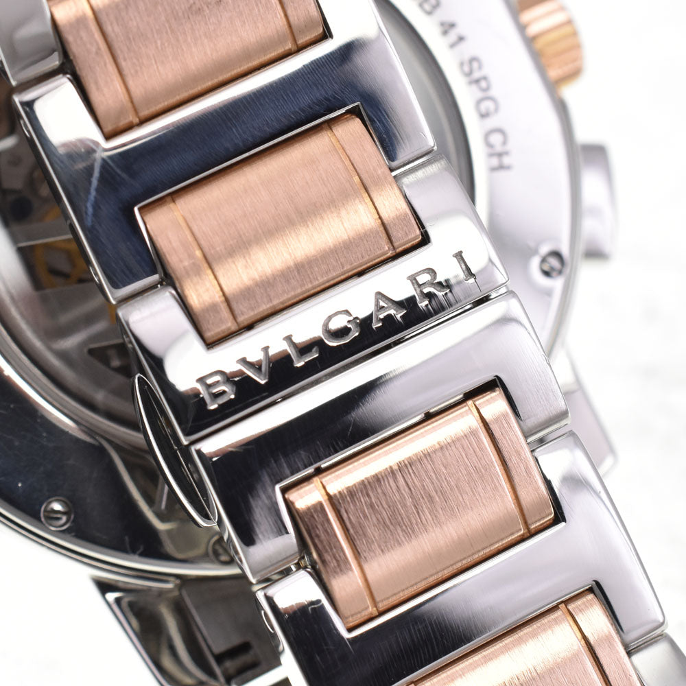 BVLGARI Bvlgari Bvlgari BB41SPGCH Stainless Steel/K18PG black Dial Automatic Men's
 Watch C#146732