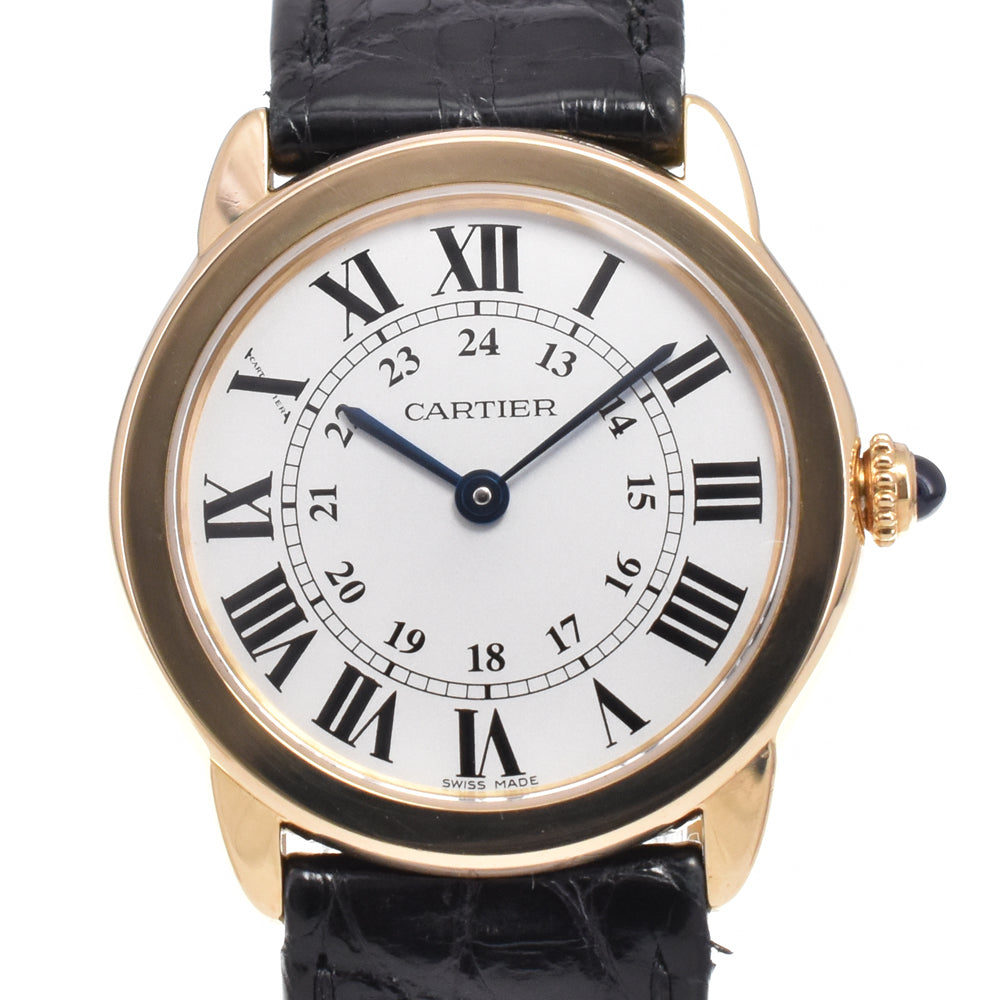 CARTIER Ronde Solo SM W6700355 K18YG leather Silver Dial Quartz Ladies
 Watch A#146735