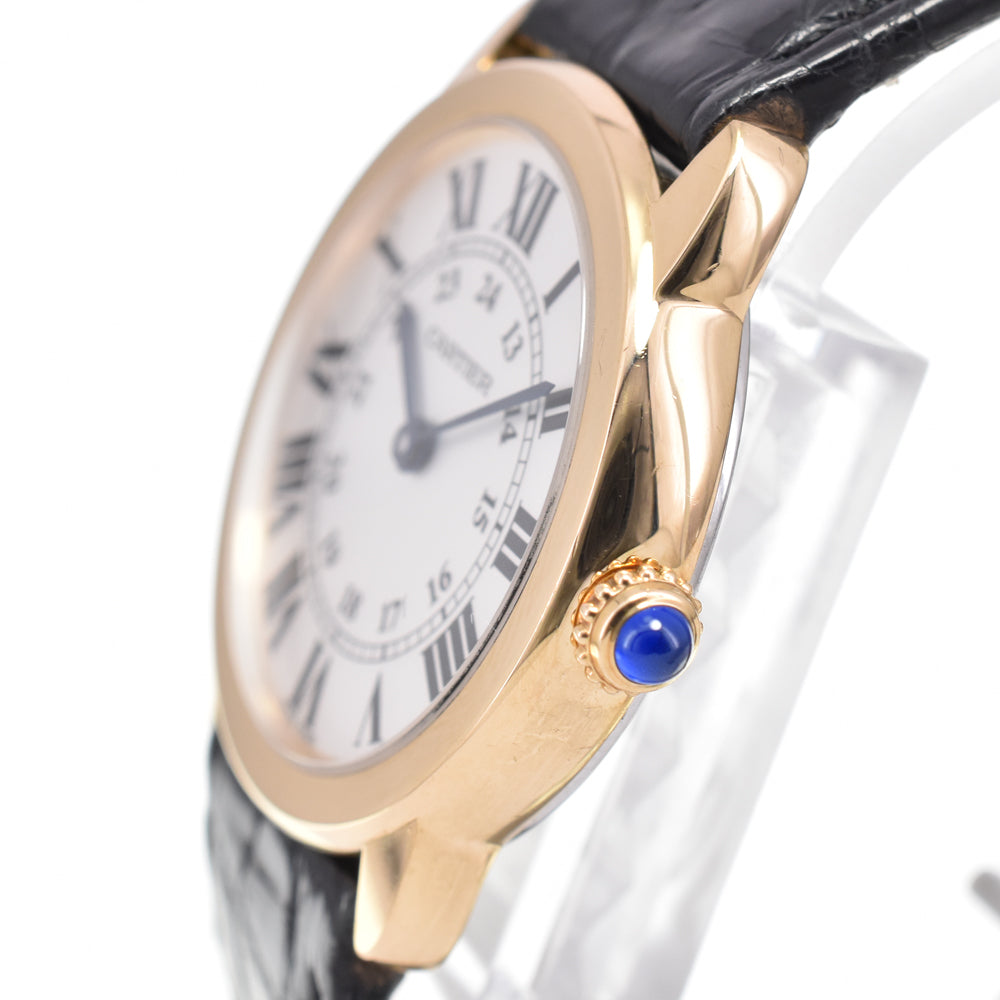CARTIER Ronde Solo SM W6700355 K18YG leather Silver Dial Quartz Ladies
 Watch A#146735
