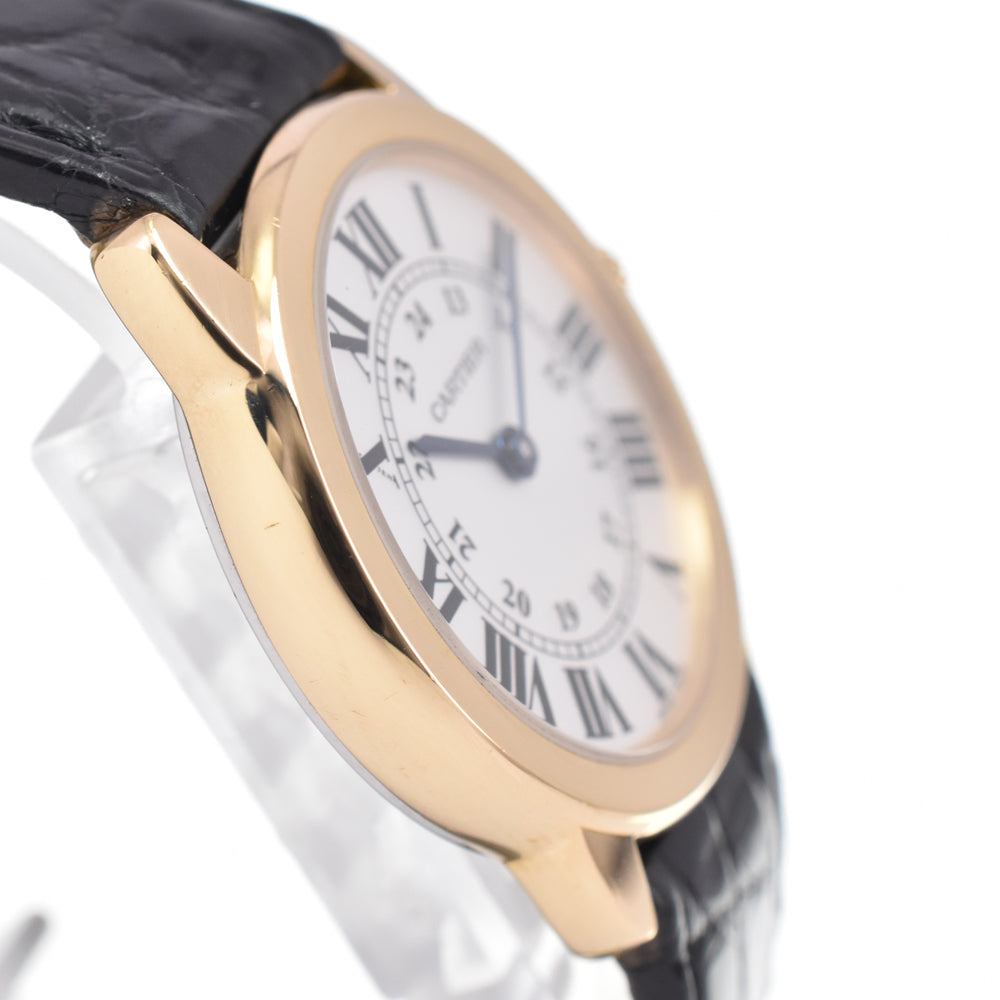 CARTIER Ronde Solo SM W6700355 K18YG leather Silver Dial Quartz Ladies
 Watch A#146735