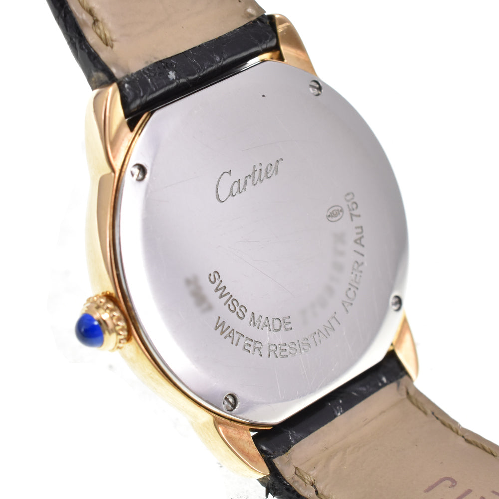 CARTIER Ronde Solo SM W6700355 K18YG leather Silver Dial Quartz Ladies
 Watch A#146735