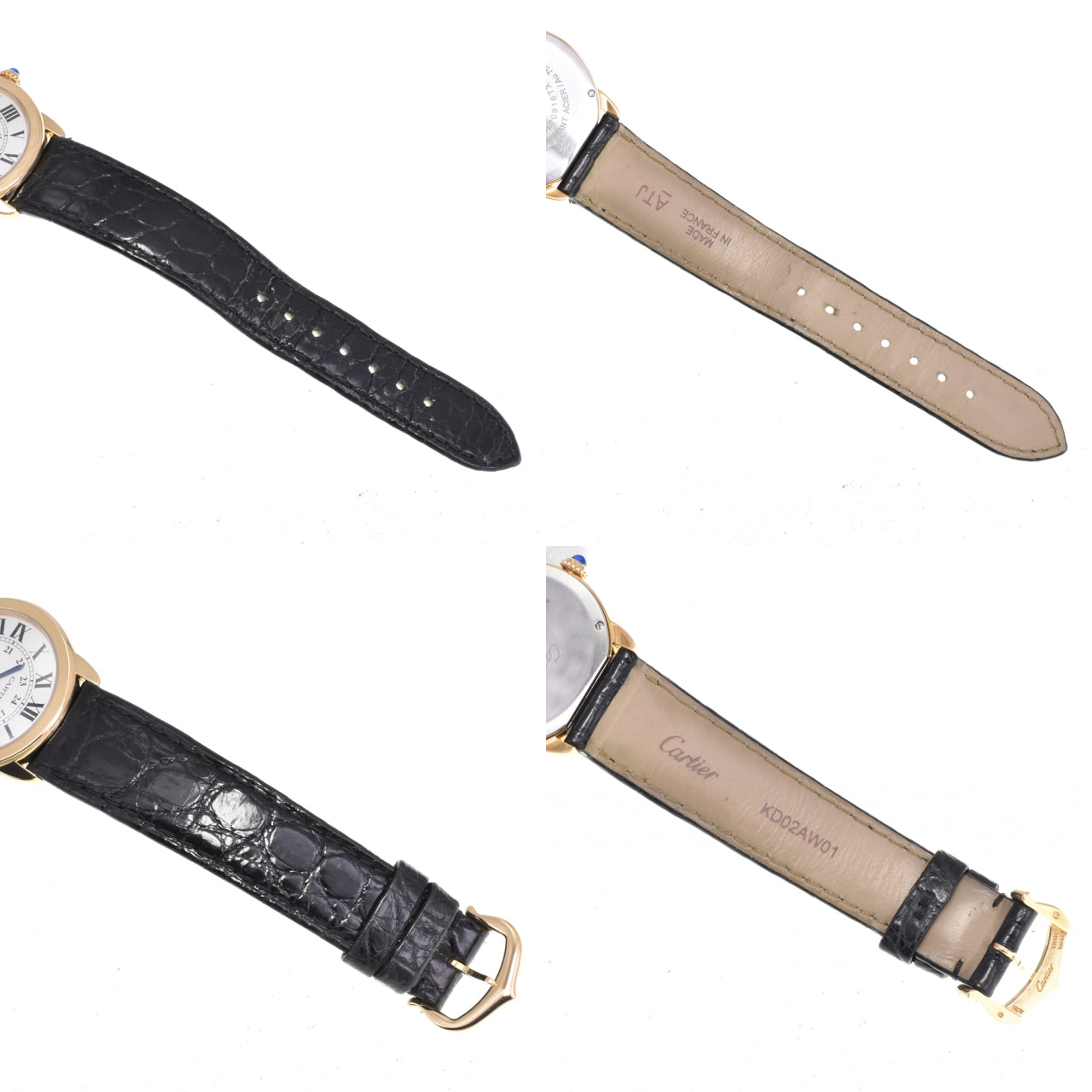 CARTIER Ronde Solo SM W6700355 K18YG leather Silver Dial Quartz Ladies
 Watch A#146735