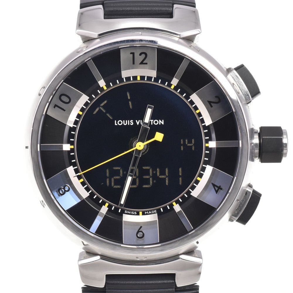 LOUIS VUITTON Tambour in black Q118F Analog&Digital black Dial Quartz Men's
 Watch C#146738