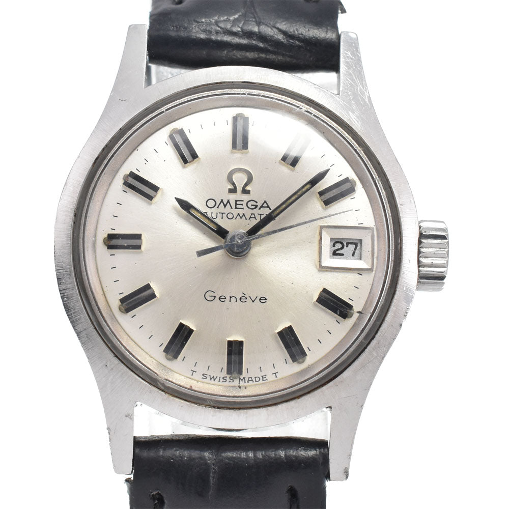 OMEGA Geneva 566.021 vintage Date Cal.681 Silver Dial Automatic Ladies
 Watch C#146755