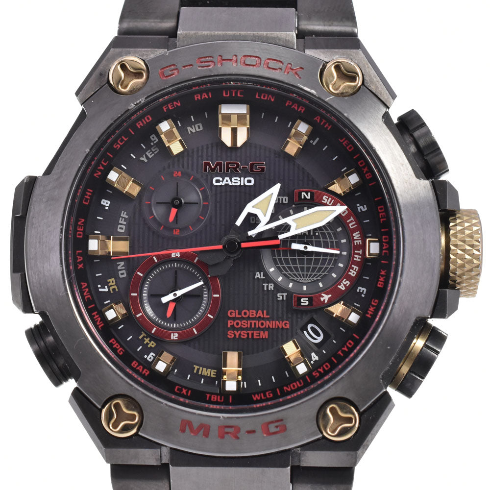with paper CASIO MR-G MRG-G1000B-1A4JR Red armor gray Dial GPS Solar Men's
 Watch B#146760