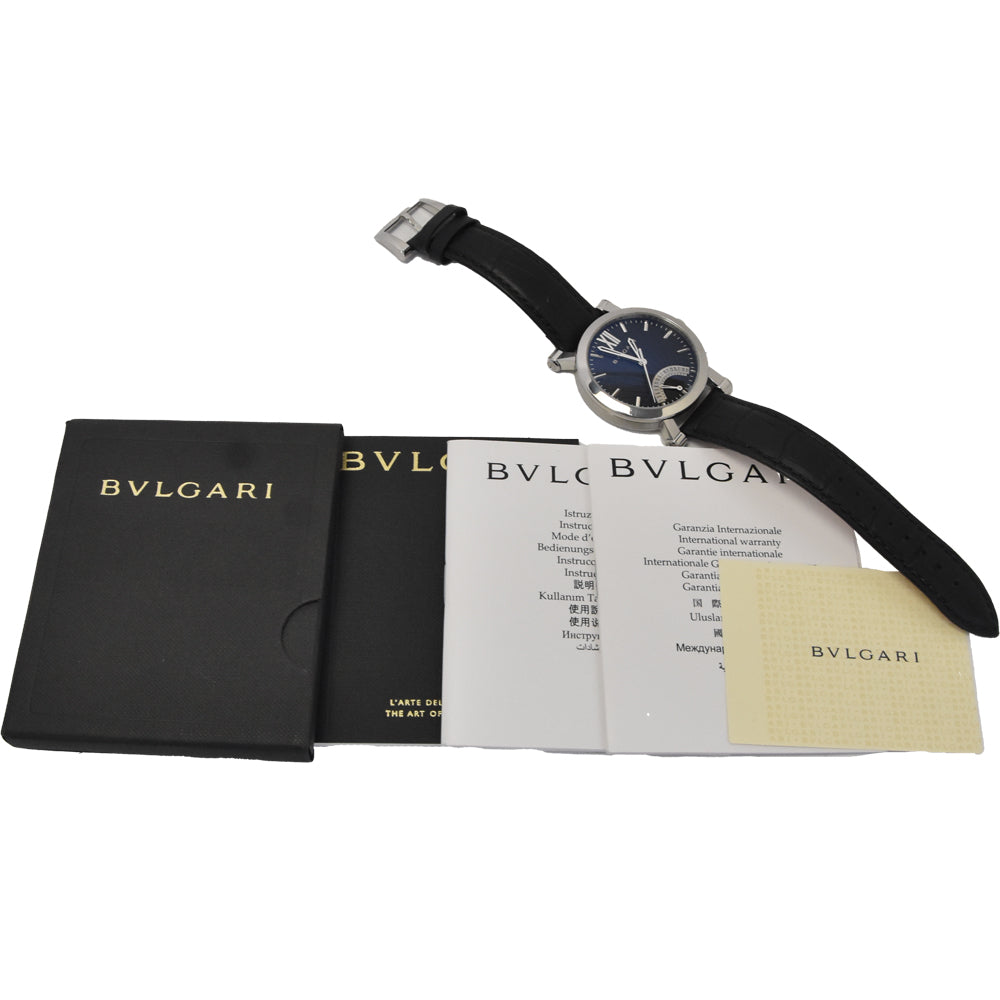 with paper BVLGARI Sotirio SB42SDR Retrograde black Dial Automatic Men's
 Watch D#146771