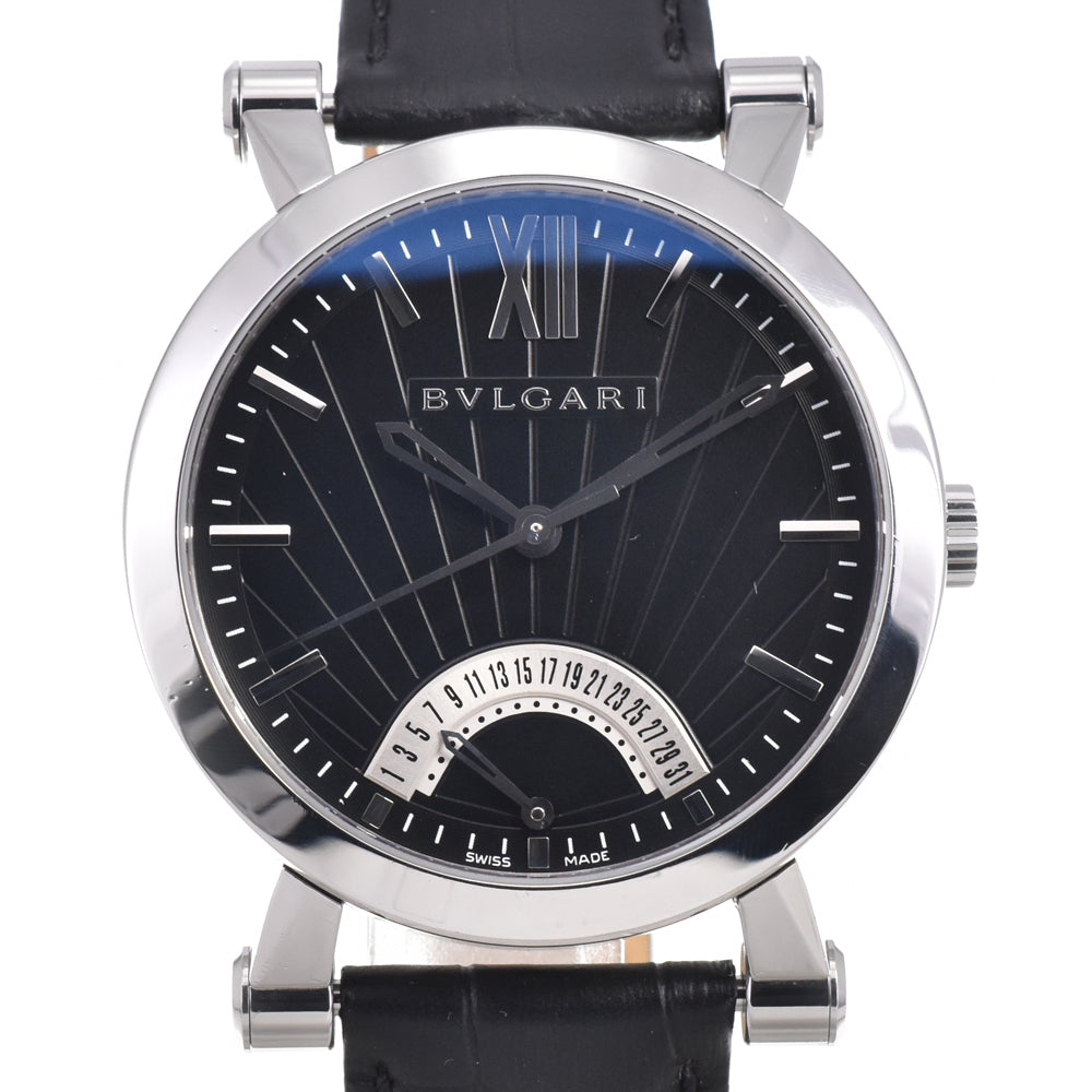 with paper BVLGARI Sotirio SB42SDR Retrograde black Dial Automatic Men's
 Watch D#146771