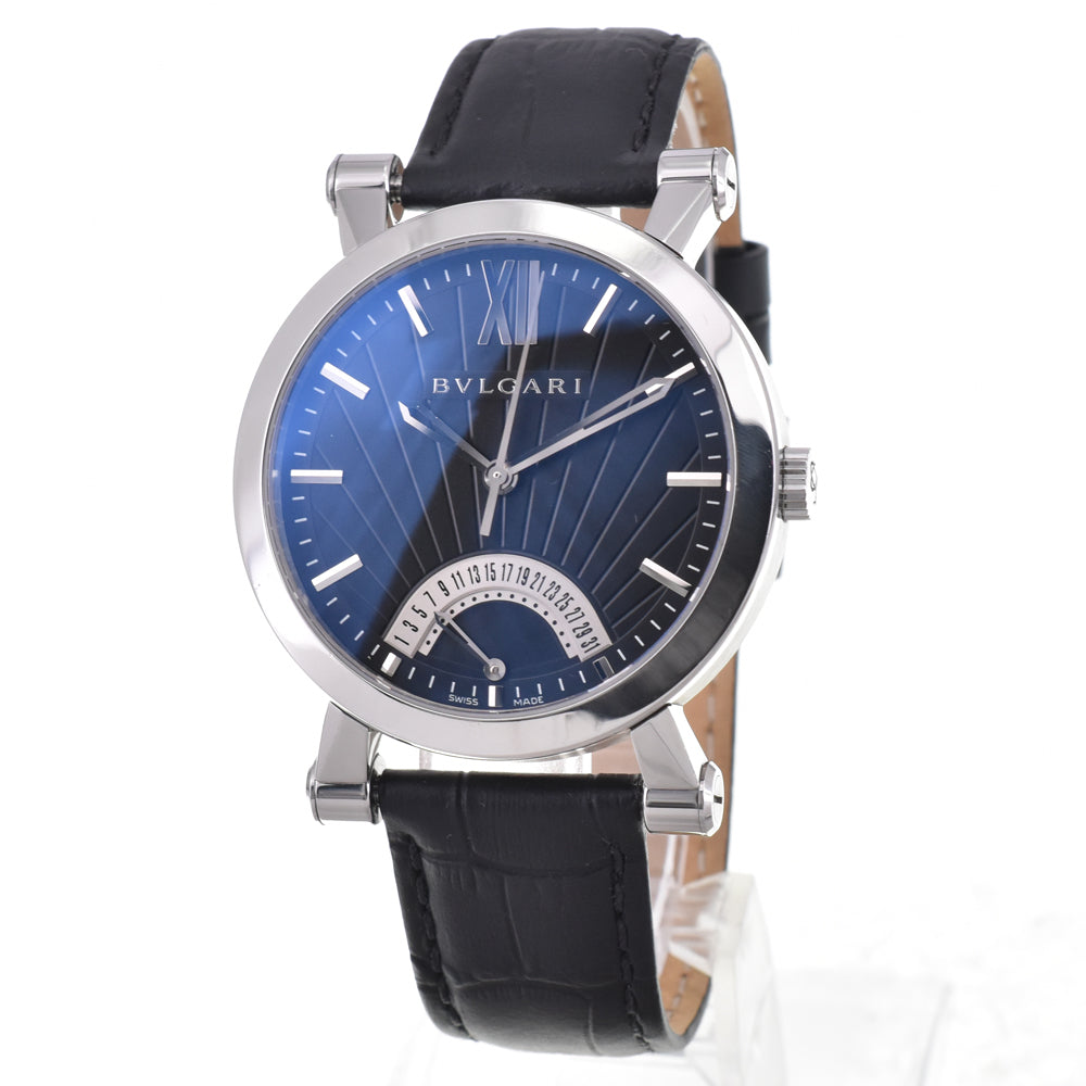 with paper BVLGARI Sotirio SB42SDR Retrograde black Dial Automatic Men's
 Watch D#146771