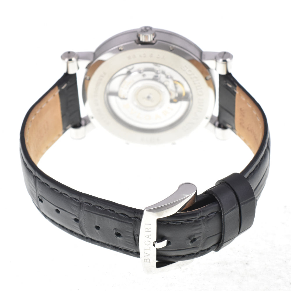 with paper BVLGARI Sotirio SB42SDR Retrograde black Dial Automatic Men's
 Watch D#146771