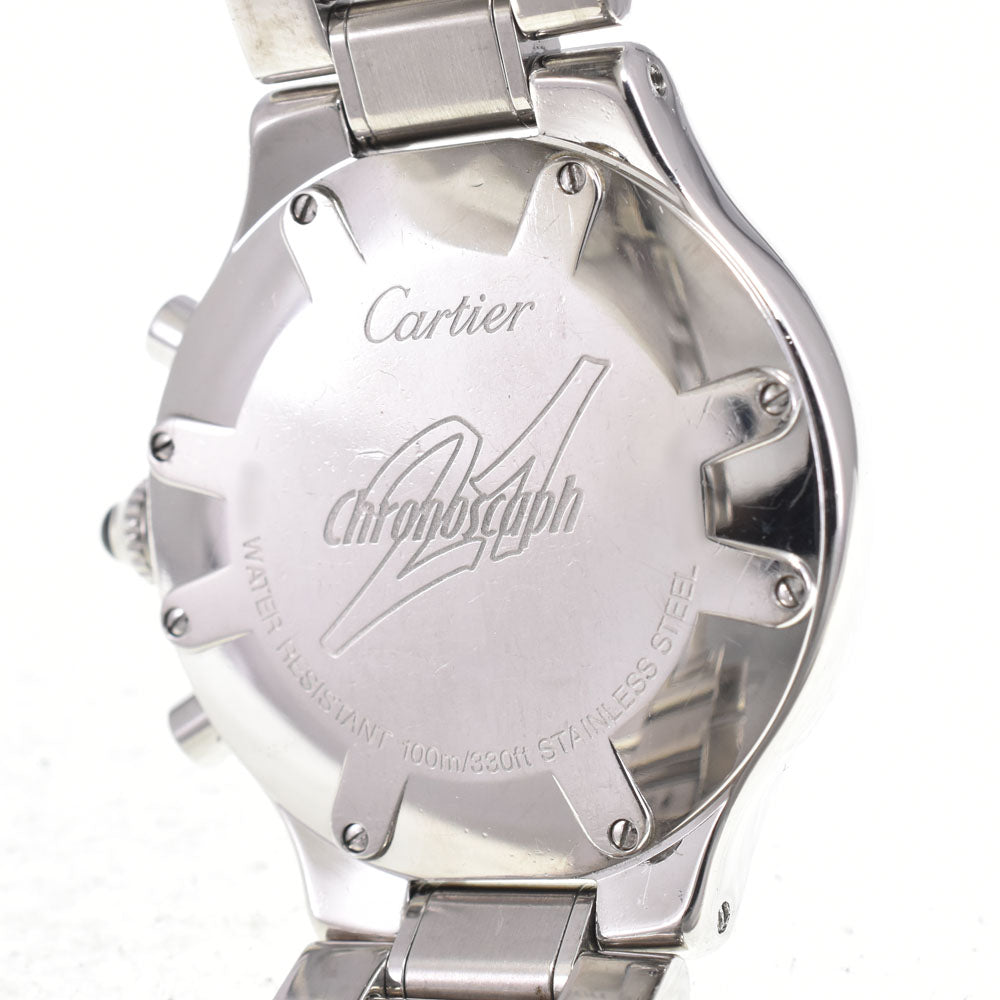 CARTIER Must21 CHRONOSCAPH W10172T2 Chronograph Date black Dial Quartz Men's
 Watch E#146790