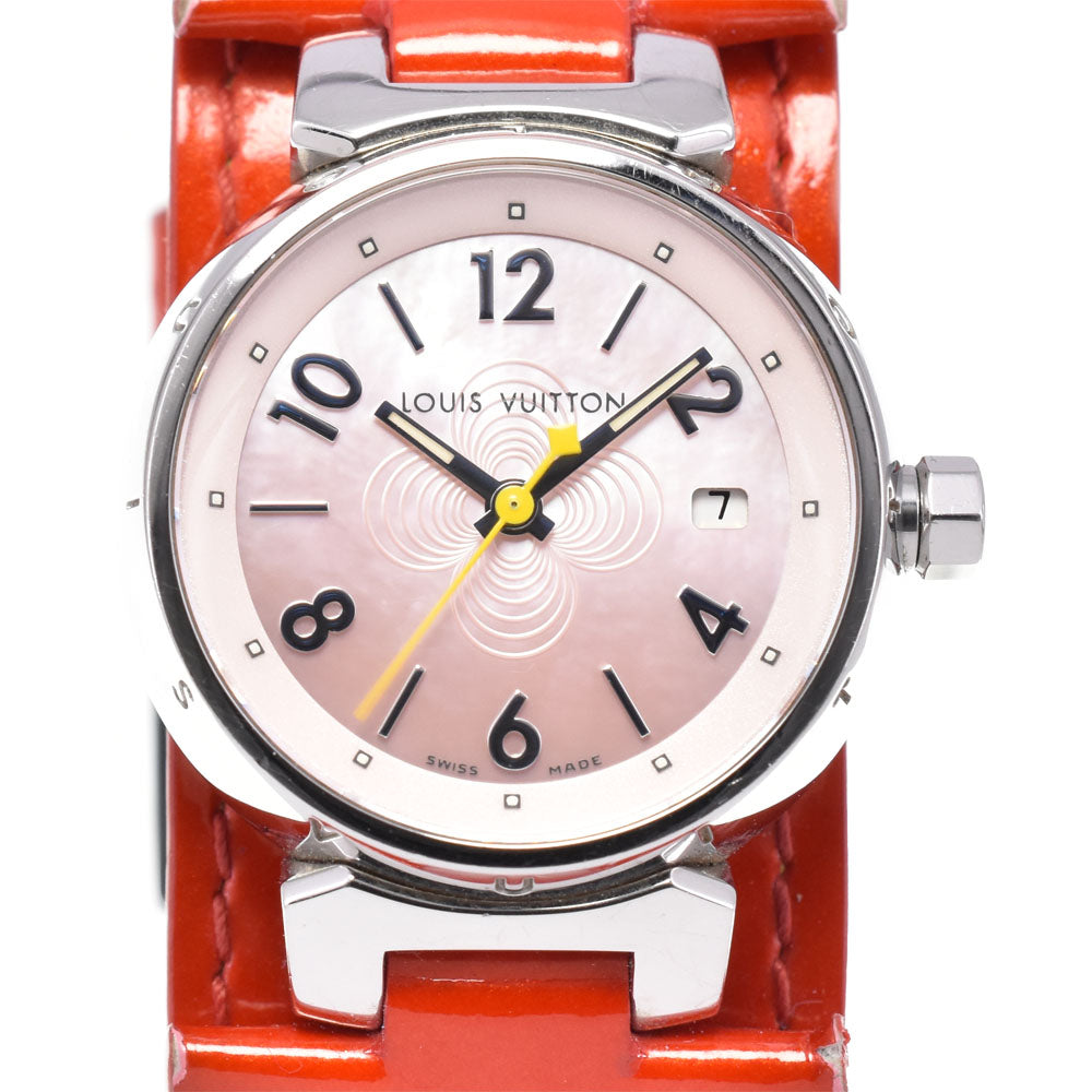 with paper LOUIS VUITTON Tambour Q1216 Pink shell Dial Quartz Ladies
 Watch C#146792