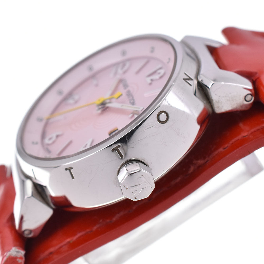 with paper LOUIS VUITTON Tambour Q1216 Pink shell Dial Quartz Ladies
 Watch C#146792