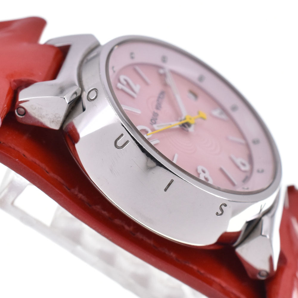 with paper LOUIS VUITTON Tambour Q1216 Pink shell Dial Quartz Ladies
 Watch C#146792